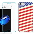 thumbnail image 1 of For Apple iPhone SE 2020 Case, Slim-Fit TPU Phone Case, with Tempered Glass Screen Protector, by OneToughShield ® - Flag / USA, 1 of 3