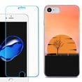 thumbnail image 1 of For Apple iPhone SE 2020 Case, Slim-Fit TPU Phone Case, with Tempered Glass Screen Protector, by OneToughShield ® - Sunset Train, 1 of 3