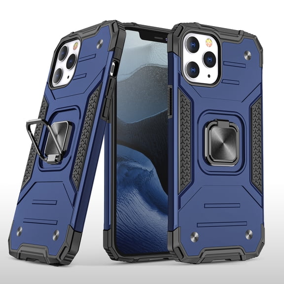 For Apple iPhone SE 3 (2022) SE/8/7 Armor Hybrid with Ring Holder Kickstand Shockproof 2in1 TPU + PC Rugged Dual Layer Cover ,Xpm Phone Case [ Blue ]