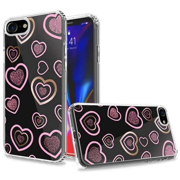 For Apple iPhone SE2 (2020) 8/7/6/6s Trendy Fashion Design Hybrid Case Cover - Hearts