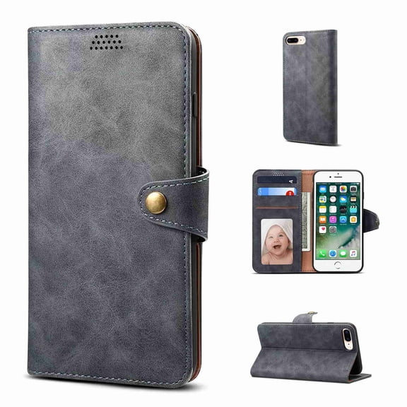 For Apple iPhone X,Dteck Luxury Cash Credit Card Slots Holder Carrying Folio Flip Cover Wallet Pouch Case Kickstand,gray