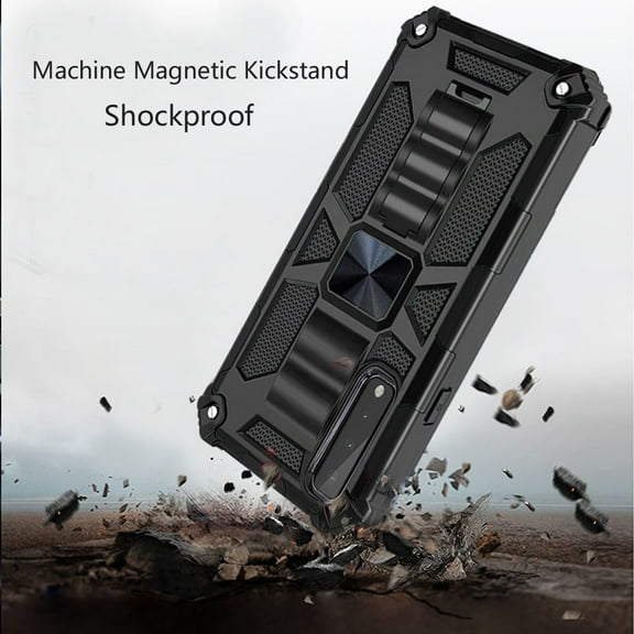 For Apple iPhone XR Heavy Duty Hybrid Shockproof [Military Grade] Rugged Protective Fit Built-in Magnetic Car Mount Kickstand Cover ,Xpm Phone Case [Black]