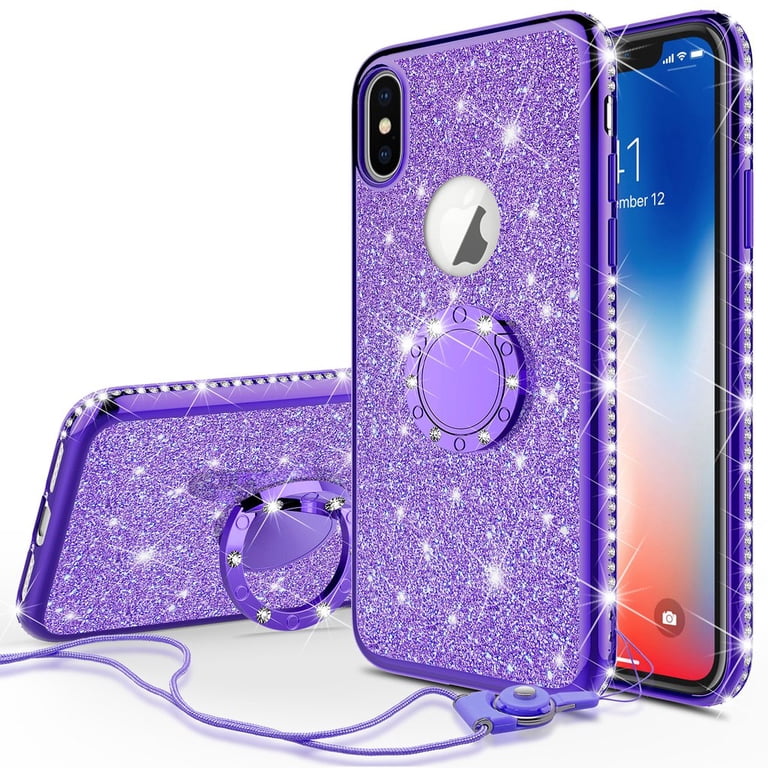 Purple Glitter Iphone Xs Case Speck Presidio Clear Glitter Case