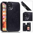 thumbnail image 1 of For Apple iPhone Xs Max,Dteck Retro Flower Patterned PU Leather Back Card Wallet Flip Stand Cover,black, 1 of 1