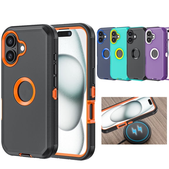 For Apple iphone 16 Phone Case, Heavy Duty Shockproof Case Dual Layer Full Body Protective Cover for iphone 16