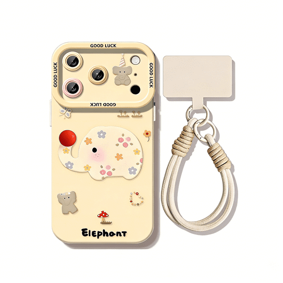 For Apple iphone 17 Pro Case Silicone Cover, Shockproof Rugged Soft Gel Rubber Cute Elephant Phone Case for Apple iphone 17 Pro