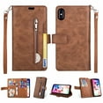 thumbnail image 1 of For Apple iphone X Wallet Leather Case Shockproof Multifunction Zipper Card Pocket Cover, 1 of 6
