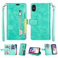 thumbnail image 1 of For Apple iphone X Wallet Leather Case Shockproof Multifunction Zipper Card Pocket Cover, 1 of 6