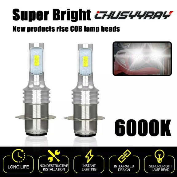 For Arctic Cat 500 4x4 Auto 1998-2001 H6 LED Headlight Bulbs 6000K Hyper White 2Pcs