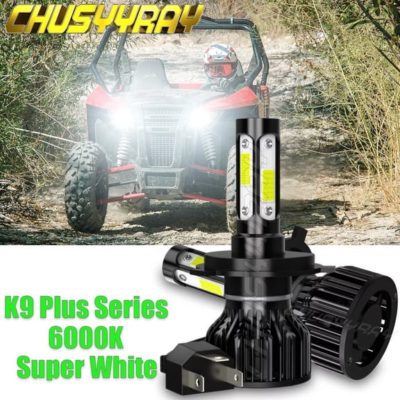 For Arctic Cat Wildcat Trail Sport 700 2015 2016 2017 H4 9003 LED Headlight Bulbs 6000K White 2x