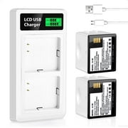 For Arlo Pro Arlo Pro 2 Camera 2-Pack 2440mAh Rechargeable Battery and Dual LCD USB Charging Station VMA4400