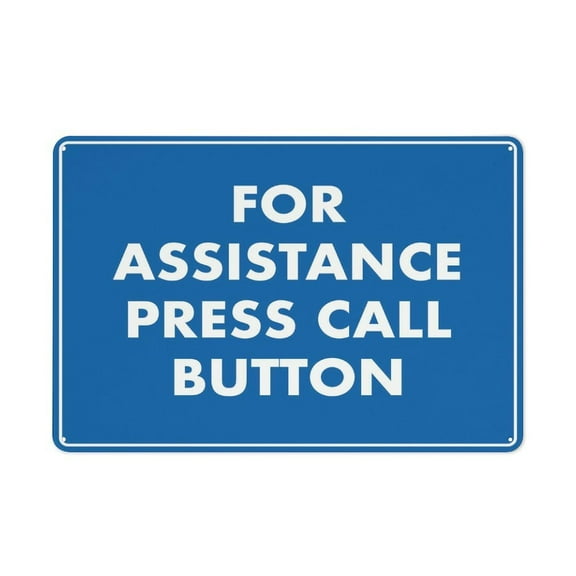 For Assistance Press Call Button Sign Outdoor Metal Sign Metal Signs For Business, Workplace, Office, Home (Aluminum) Size: 12 x 16 inch