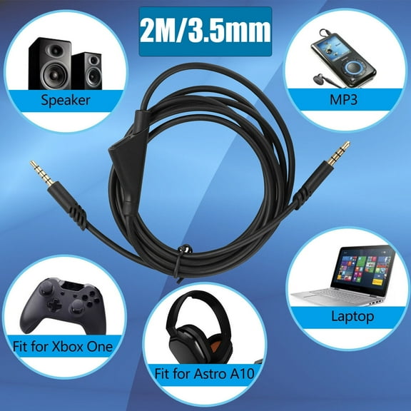 For Astro A10 A40 G233 G433 PS4 Gaming Headset Replacement Audio Cable Cord 2m