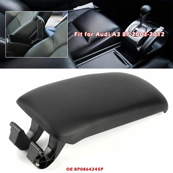 For Audi A3 8P 2003-2012 Black Leather Car Armrest Center Console Lid 8P0864245P