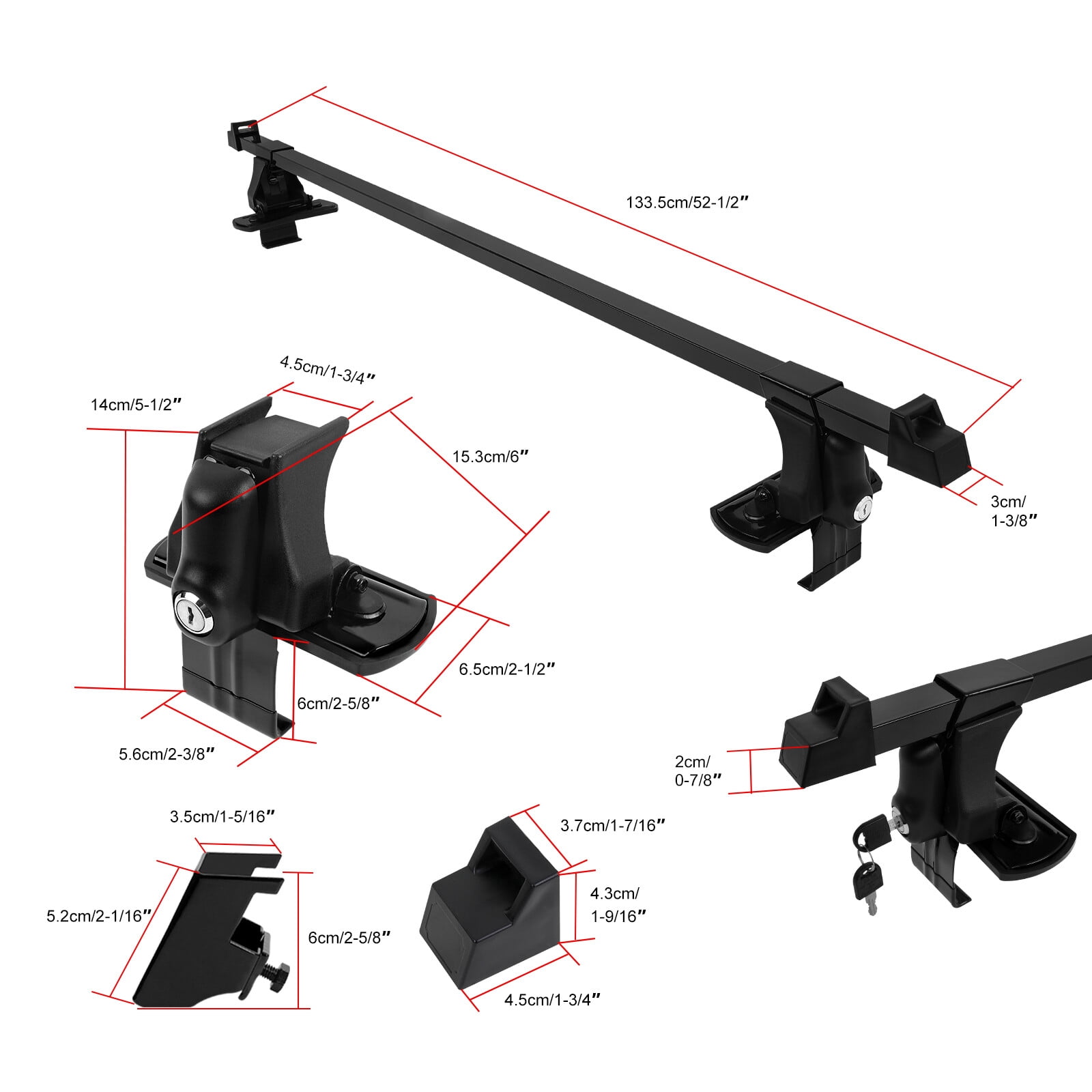 For Audi A3 A4 A5 54" Car Top Roof Rack Cross Bar Luggage Carrier Kayak w/ Lock