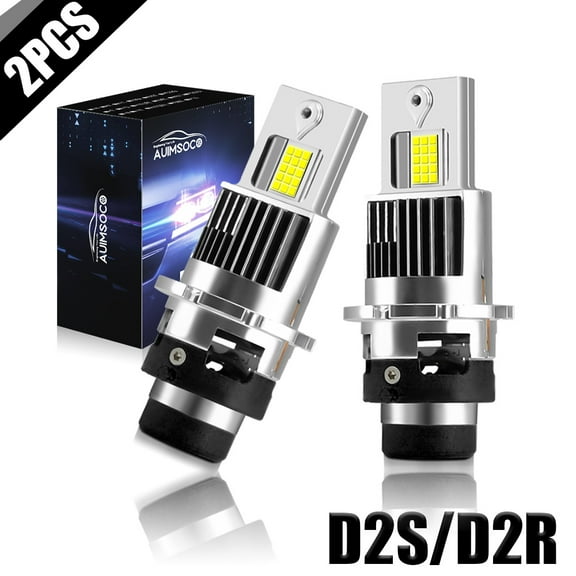 For Audi A4 1998-2006 2Pcs Combo LED Car Front Lights D2S/D2C/D2R H/L Bulbs 6000k Kits 8000LM Cool White Conversations Kits Canbus No Error