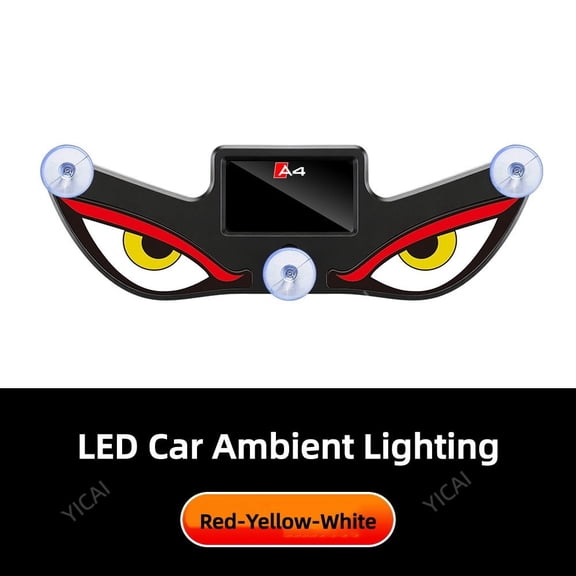 For Audi A4 Blink Solar Car Lights Car Rear Window LED Screen Dynamic Suction Cup Multi-mode Window Warning Light