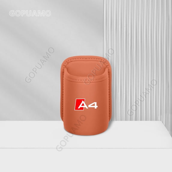 For Audi A4 Car Door Cup Holder Leather Automotive Drink Rack Storage Bin Auto Back Seat Cup Holder Organizer For Car Interior Accessories