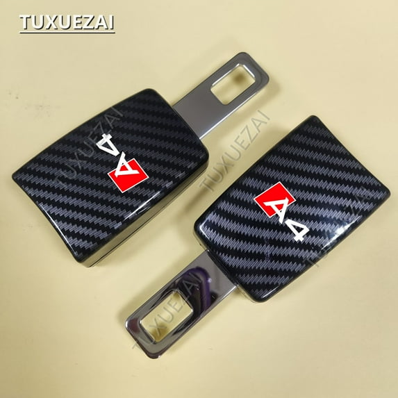 For Audi A4 Car Seat Belt Clip Extender Carbon Fibre Seatbelt Clip Adjustable Extender