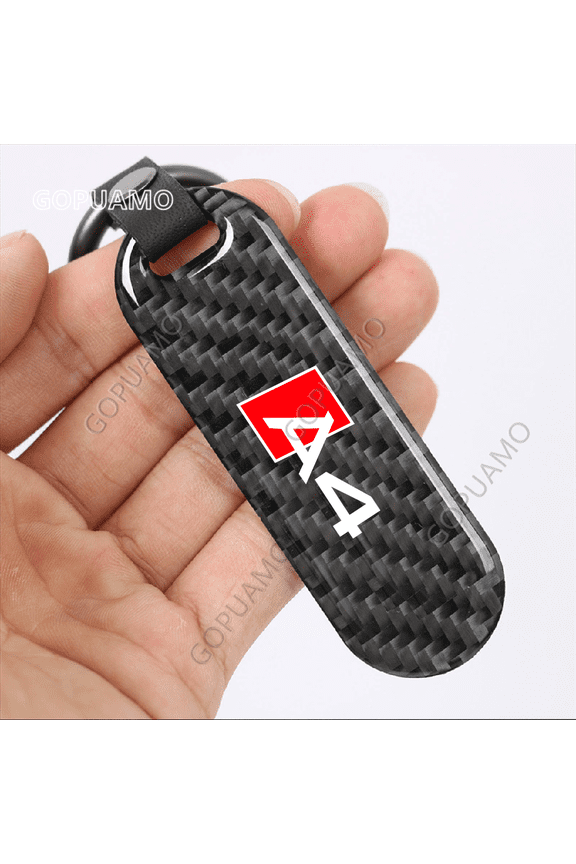 For Audi A4 Carbon Fiber Car Keychain Key Chain Pendant Keyring Horseshoe Buckle Auto Accessories
