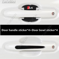 For Audi A4 Carbon Fiber Texture Car Door Handle Cup Scratch Protective Sticker Exterior Waterproof