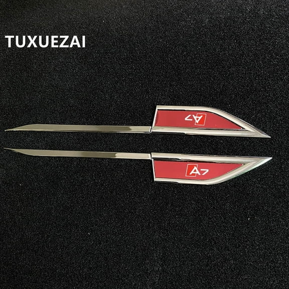 For Audi A7 Car Styling Side Wing Fender Metal Trim Emblem Car Body Waist Line Sticker Decals Accessories 1 Pair