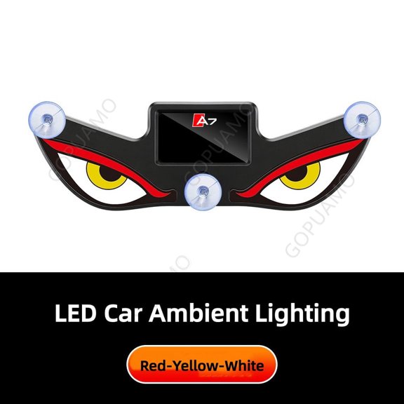 For Audi A7 Car warning light Dynamic large eye light Suction cup non-destructive installation Solar triangle window