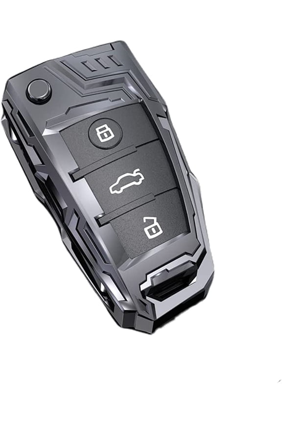 For Audi Fold Key Fob Cover Case, Metal Key chain for Audi A3 A4 A6 A8 Q3 Q7 RS3 RS6 S3 S6 TT Series Keyless with Keychain