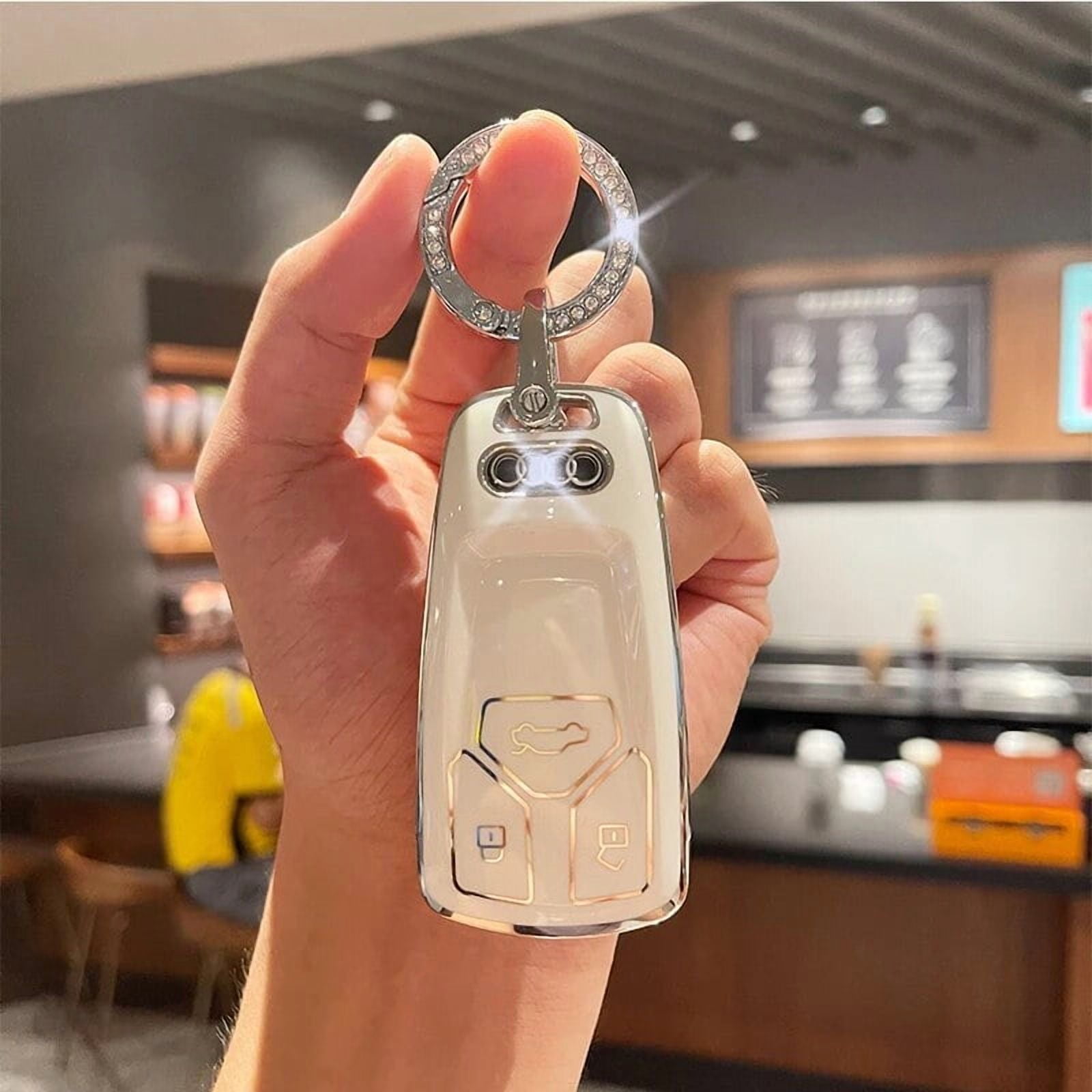 For Audi Key Cover A4 Q7 Q5 TT A3 A6 SQ5 R8 S5 Car Key Case Shell Fashion Keychain Fit Audi Key Ring