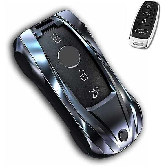For Audi Key Fob Cover Case, Compatible with Audi A3 A6 A7 A8 E-Tron S3 S6 RS6 S7 RS7 Q7 SQ7 Q8 SQ8 3 Button with Keychain