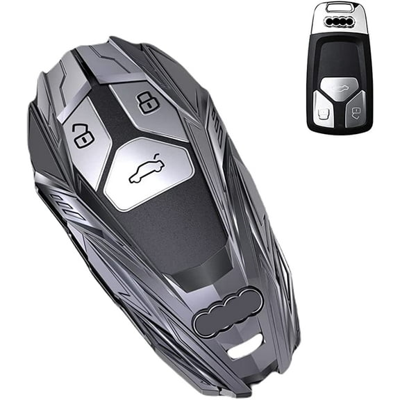 For Audi Key Fob Cover Case, Compatible with Audi A3 A6 A7 A8 E-Tron S3 S6 RS6 S7 RS7 Q7 SQ7 Q8 SQ8 3 Button with Keychain
