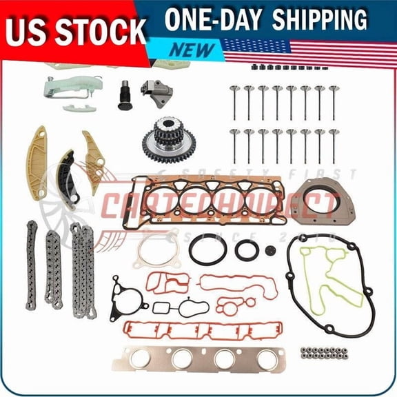 For Audi VW 2.0 TSI Jetta Timing Chain Head Gasket Set&Intake Exhaust Valves Kit