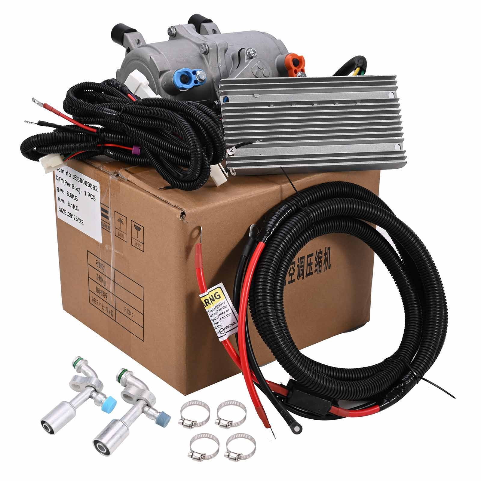 For Auto Air Conditioning Car 12V Volt A/C Kit Electric Compressor Set ...