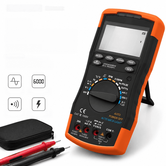 For Automotive Multimeter Digital RPM Dwell Tester,AC/DC Current Voltage Meter with Capacitance Frequency NCV Detection Auto-Ranging
