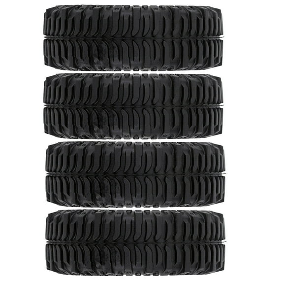 For Axial SCX24 Compatible 1.0" Mud Tires 60mm Diameter, 20mm Width for Low Traction Terrains, 4Pcs