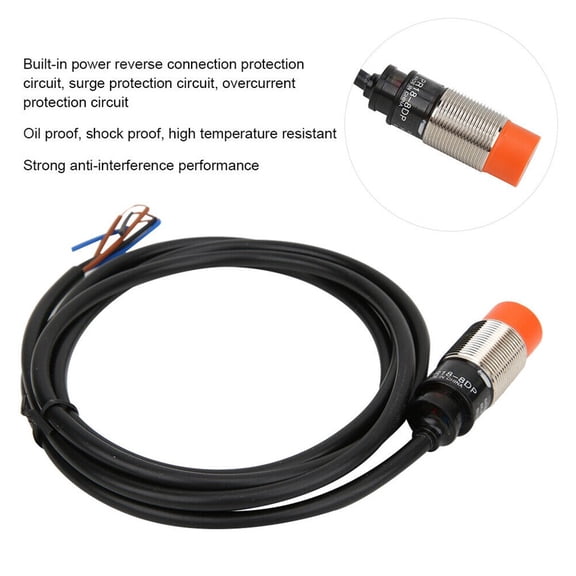 For BERM Proximity Switch 200mA 3-Wire 1.8m DC10 ~ 30V For BERM Inductive Oil-proof PR18-8DP Proximity Sensor