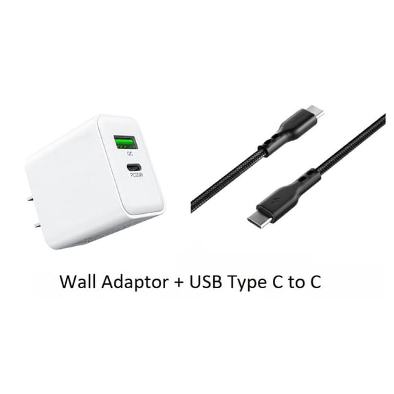 For BLU F5 Turbo Speed 20W Fast Home Wall Travel Charger + 3FT Type C to C USB Cable
