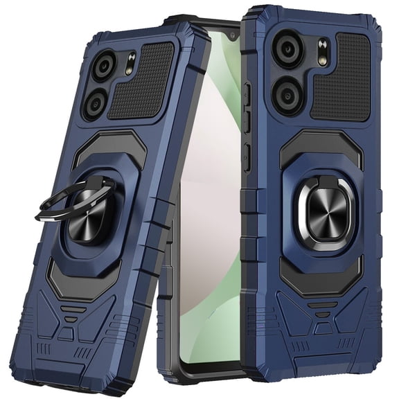 For BLU View 5 Hybrid Dual Layer with 360° Rotate Magnetic Ring Stand Holder Kickstand TPU Rugged PC Shockproof Cover ,Xpm Phone Case [ Blue ]