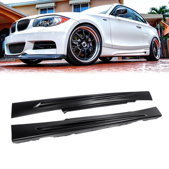 For BMW 1-Series E82 Coupe E88 Convertible 2008-2013 128i 135i MP Style Side Skirts Rocker Panel Black