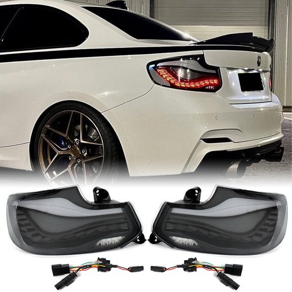 For BMW 2-Series F22 F23 M2 F87 2014-2021 Smoked LED Tail Lights Lamp