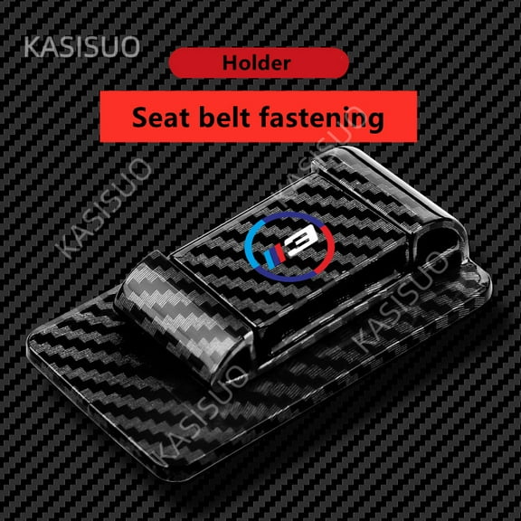 For BMW 3 Series Car Safety Belt Clip Carbon Fibre Elastic buckle limiter Anti collision impact noise Seat Belt Accessory