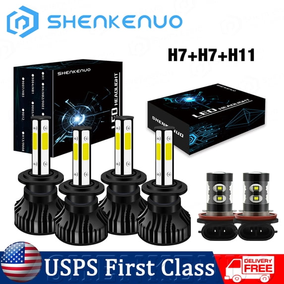 For BMW 325i 325xi 330xi 2002-2006 Combo H7 LED Headlight Bulb High&Low Beam H11 Fog Light Bulbs