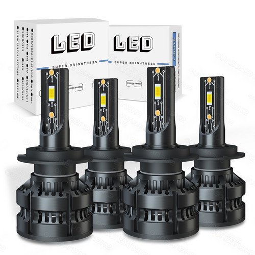 For BMW 330i 2001-2007 2016 2017 2018 2019 6000K LED Headlight High Low Beam Light Bulb Combo 4x