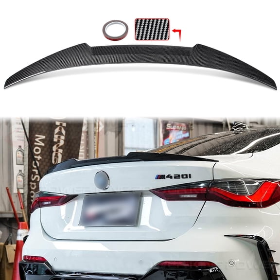 For BMW 4 Series G23 M4 G83 Convertible Cabrio 2021-2024 Trunk Spoiler Wing Carbon Fiber Look M4 Style
