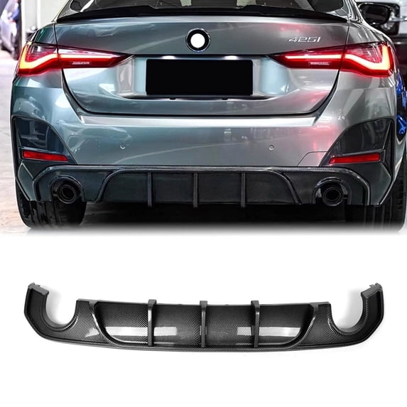 For BMW 4 Series G26 Gran Coupe M-Sport 2021-2024 Rear Bumper Diffuser Carbon Fiber Look
