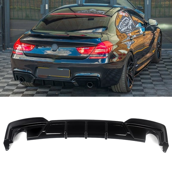 For BMW 6 Series F06 F12 F13 M-Sport 2012-2018 Rear Bumper Diffuser Lip Gloss Black