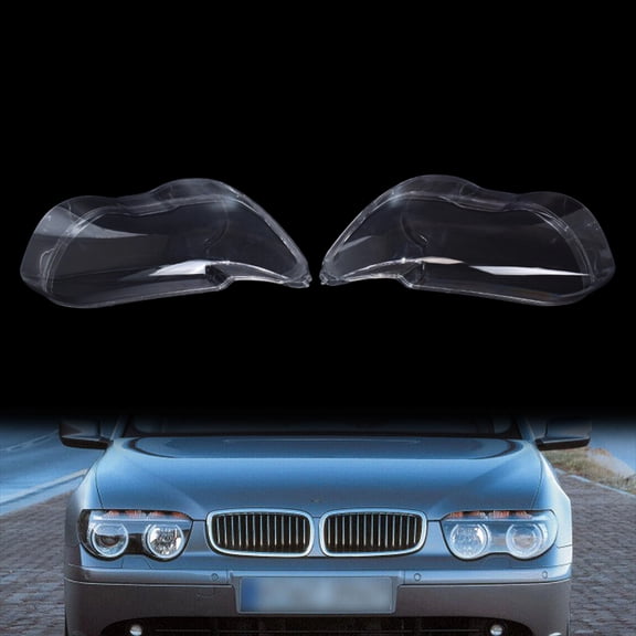 For BMW 7 Series E65 E66 745i 760Li 2002 2003 2004 2005 Pair Headlight Headlamp Lens Cover