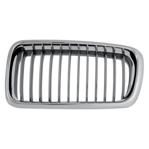 For BMW 750 Series 1999-2001 Grille Driver Side | Black | 12-Fin | Chrome Frame | Replacement For BM1200132 | 51138231595
