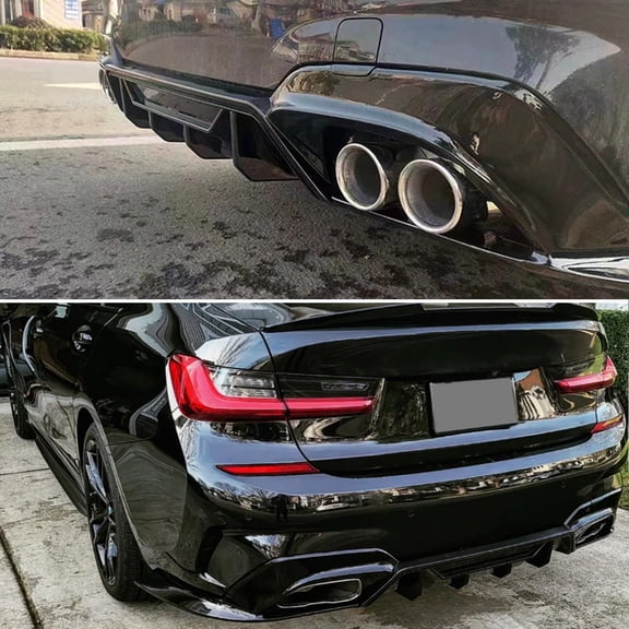 For BMW G20 3 Series 330i M Sport Rear Diffuser Gloss Black 2019-2022