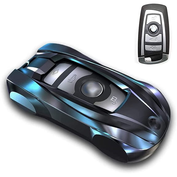 For BMW Key Fob Cover, Metal Car Key Fob Cover for BMW 2 5 6 7 Series X1 X2 X3 X5 X6 Series Key Cover with Keychain